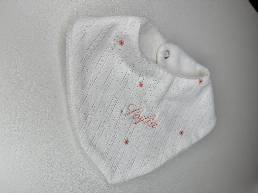 Bavoir bandana fleuri
