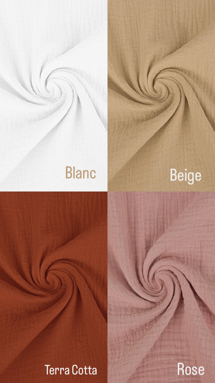 Couverture bicolore personnalisée en double gaze